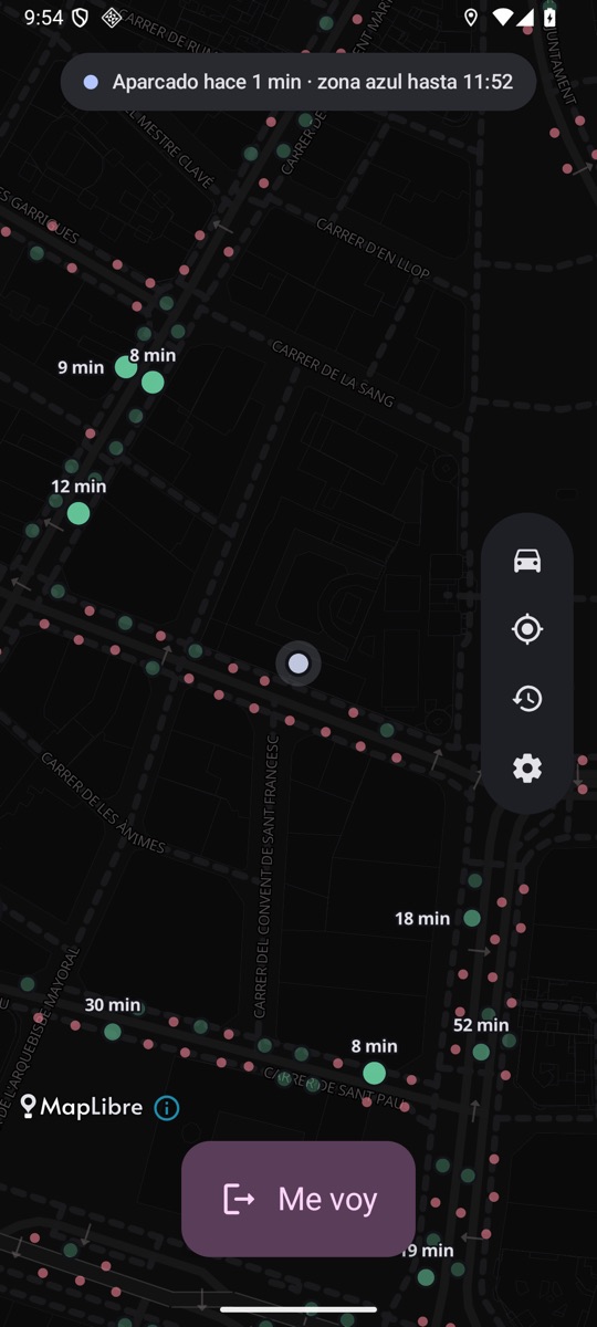 Mapa en modo oscuro
